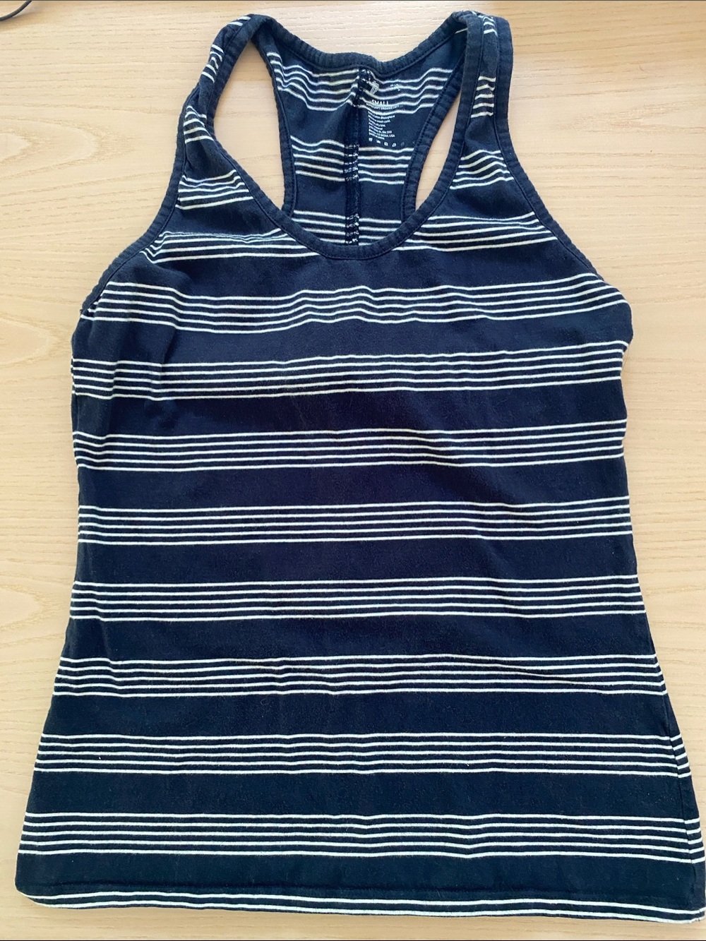 Women’s Navy Striped Racerback Tank Top